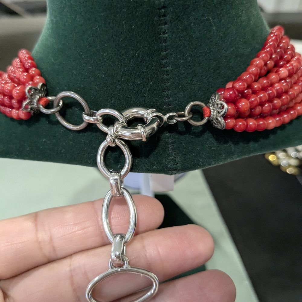 Genuine Coral Beaded Necklace - Picture 7 of 13